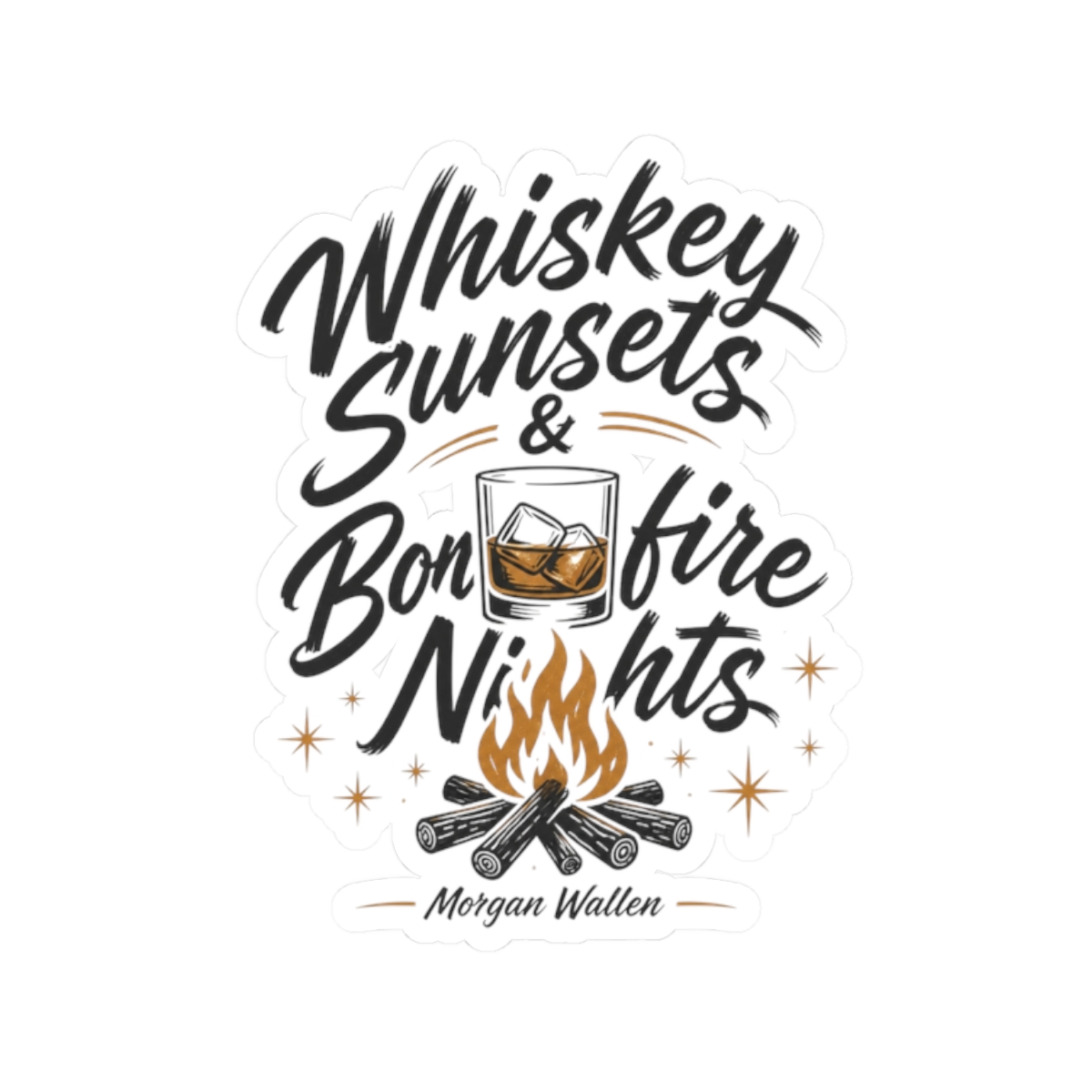 Morgan Wallen "Whiskey Sunsets & Nights" Sticker - Official stickers merchandise