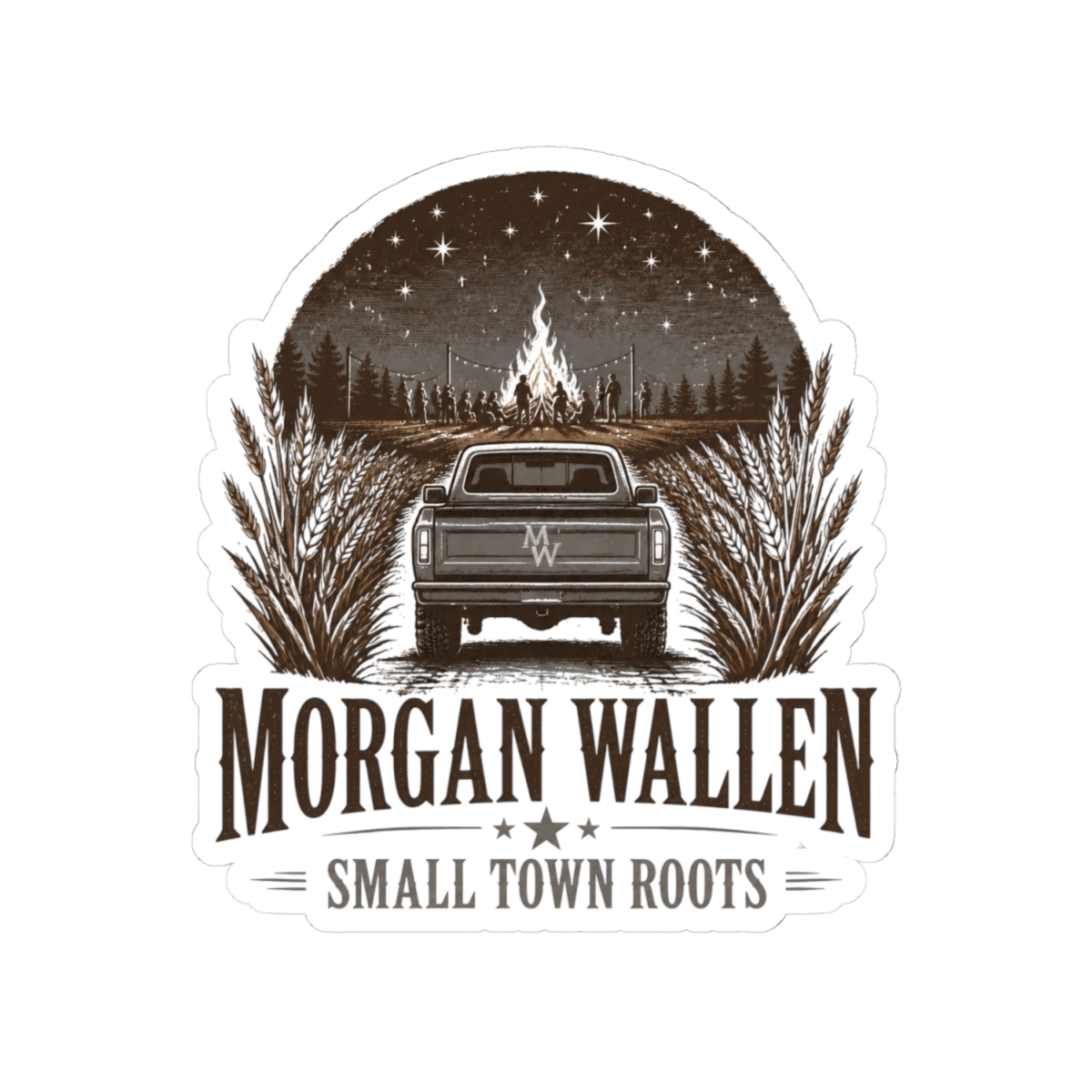 Morgan Wallen "Morgan Wallen - Small Town Roots" Sticker - alternate angle 2, merchandise