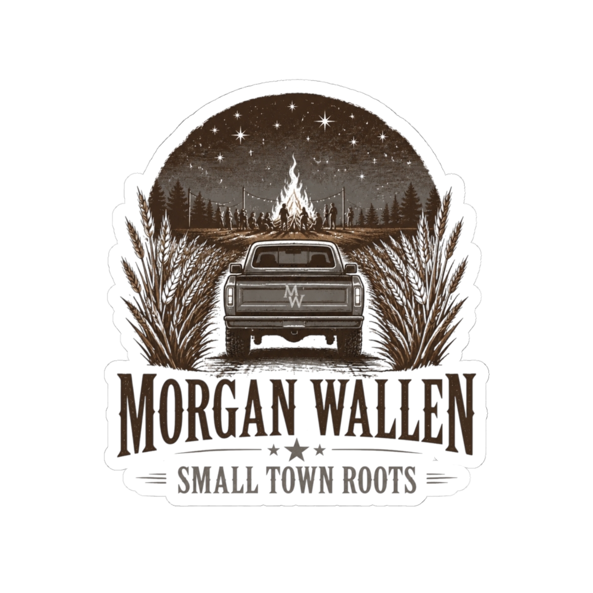 Morgan Wallen "Morgan Wallen - Small Town Roots" Sticker - Official Stickers merchandise